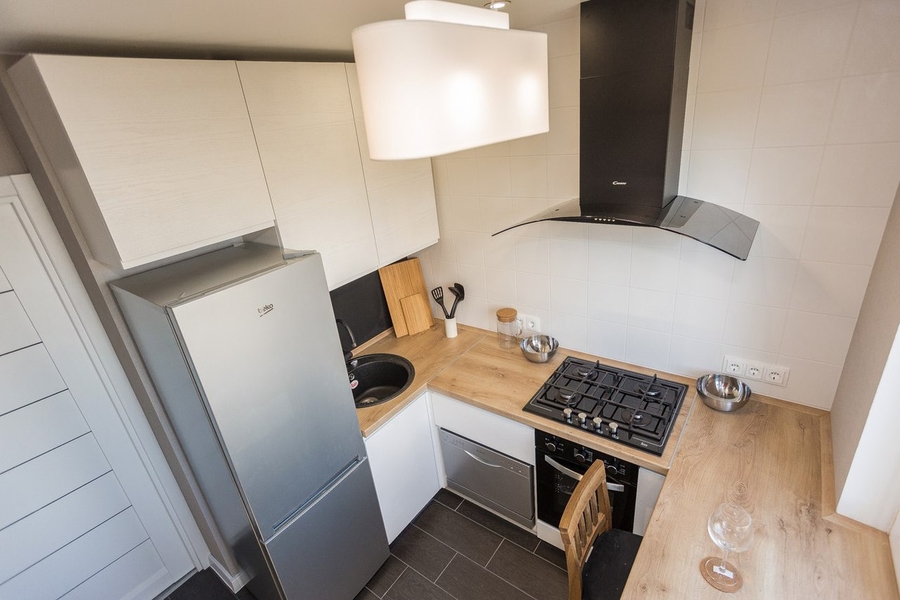 Белый кухонный гарнитур-Кухня МДФ в эмали «Модель 458»-фото1