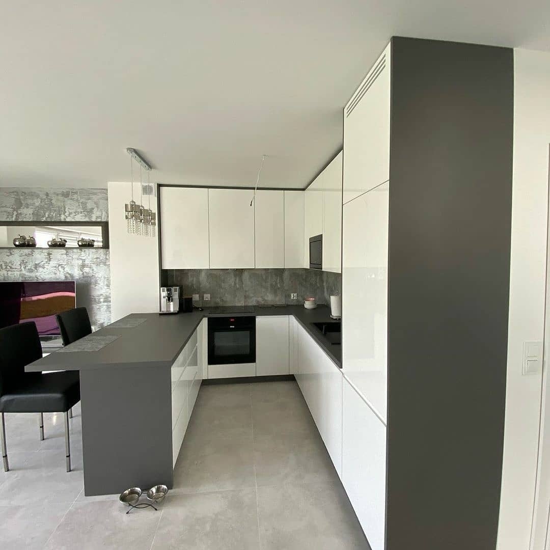 Белый кухонный гарнитур-Кухня МДФ в эмали «Модель 627»-фото2