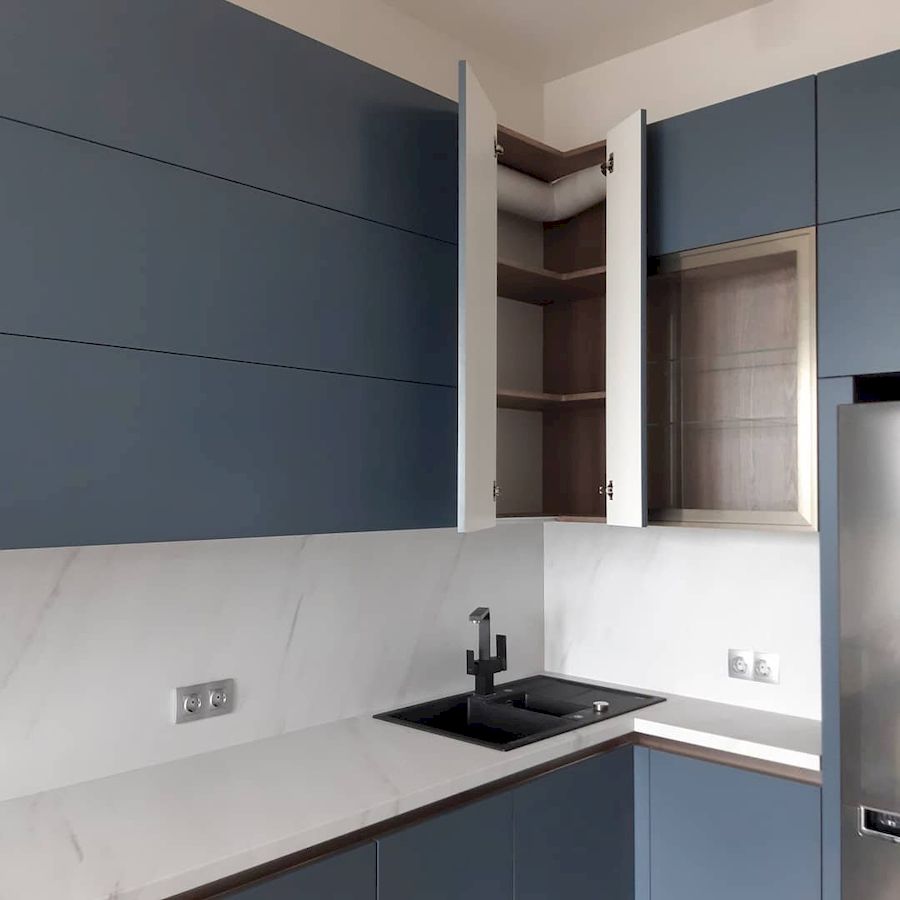 Белый кухонный гарнитур-Кухня МДФ в эмали «Модель 647»-фото4
