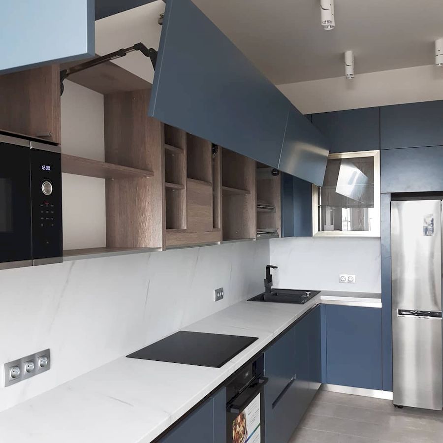 Белый кухонный гарнитур-Кухня МДФ в эмали «Модель 647»-фото3
