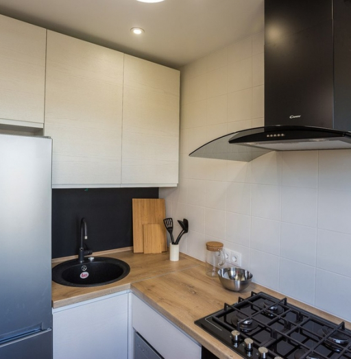 Белый кухонный гарнитур-Кухня МДФ в эмали «Модель 458»-фото3