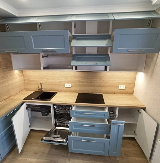 Классические кухни-Кухня МДФ в эмали «Модель 586»-фото8